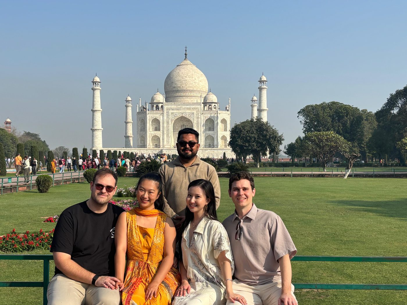 With guests at the Taj Mahal
