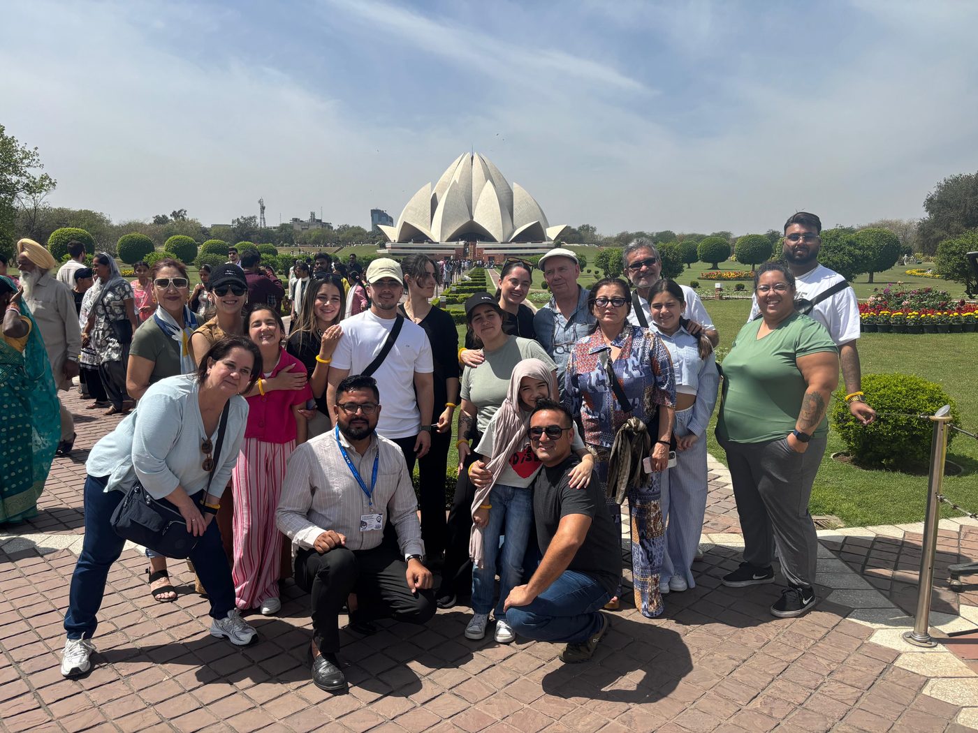 With guests at Lotus Temple, Delhi