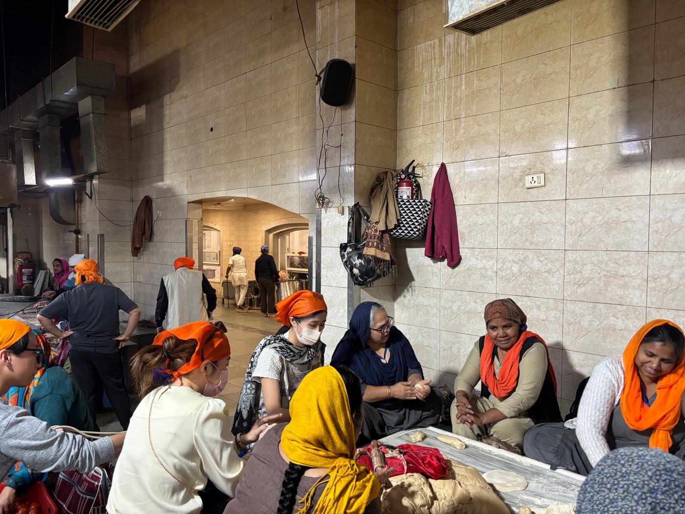 With guests at a Gurudwara langar