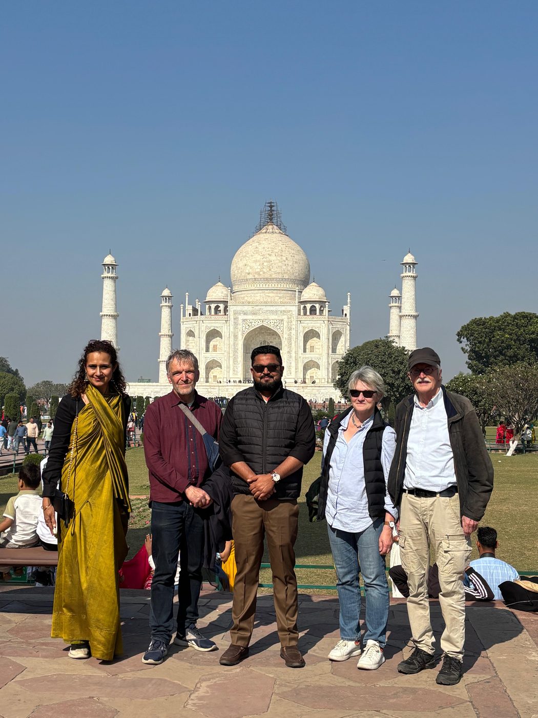 With guests at the Taj Mahal