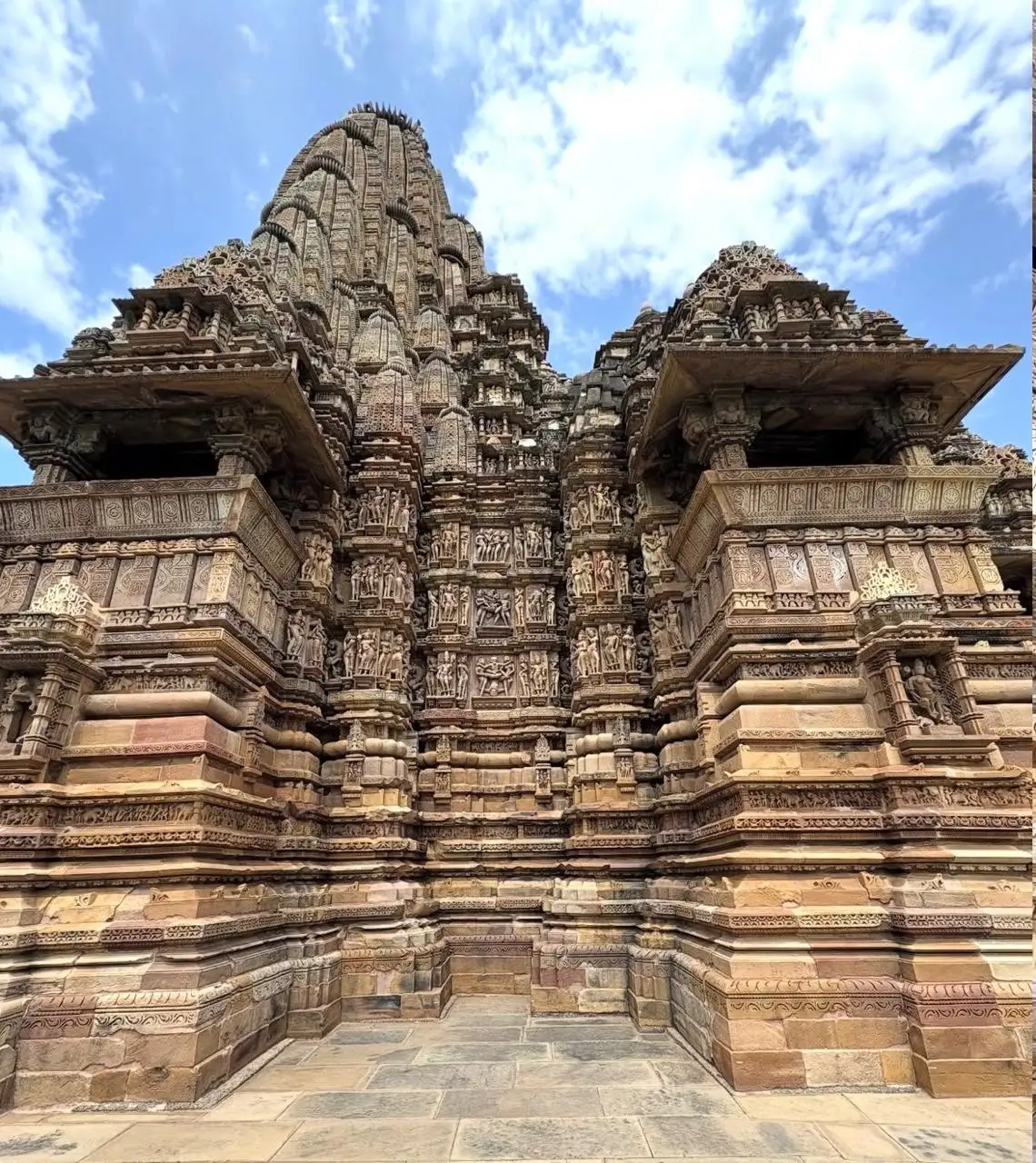 Carved spires of the Khajuraho temple complex
