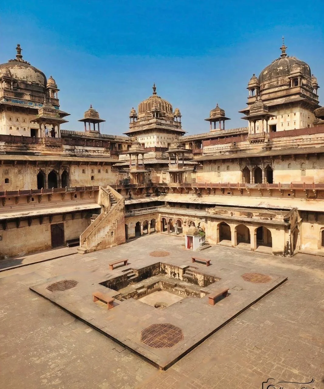 Orchha Fort and palace complex on the banks of the Betwa River